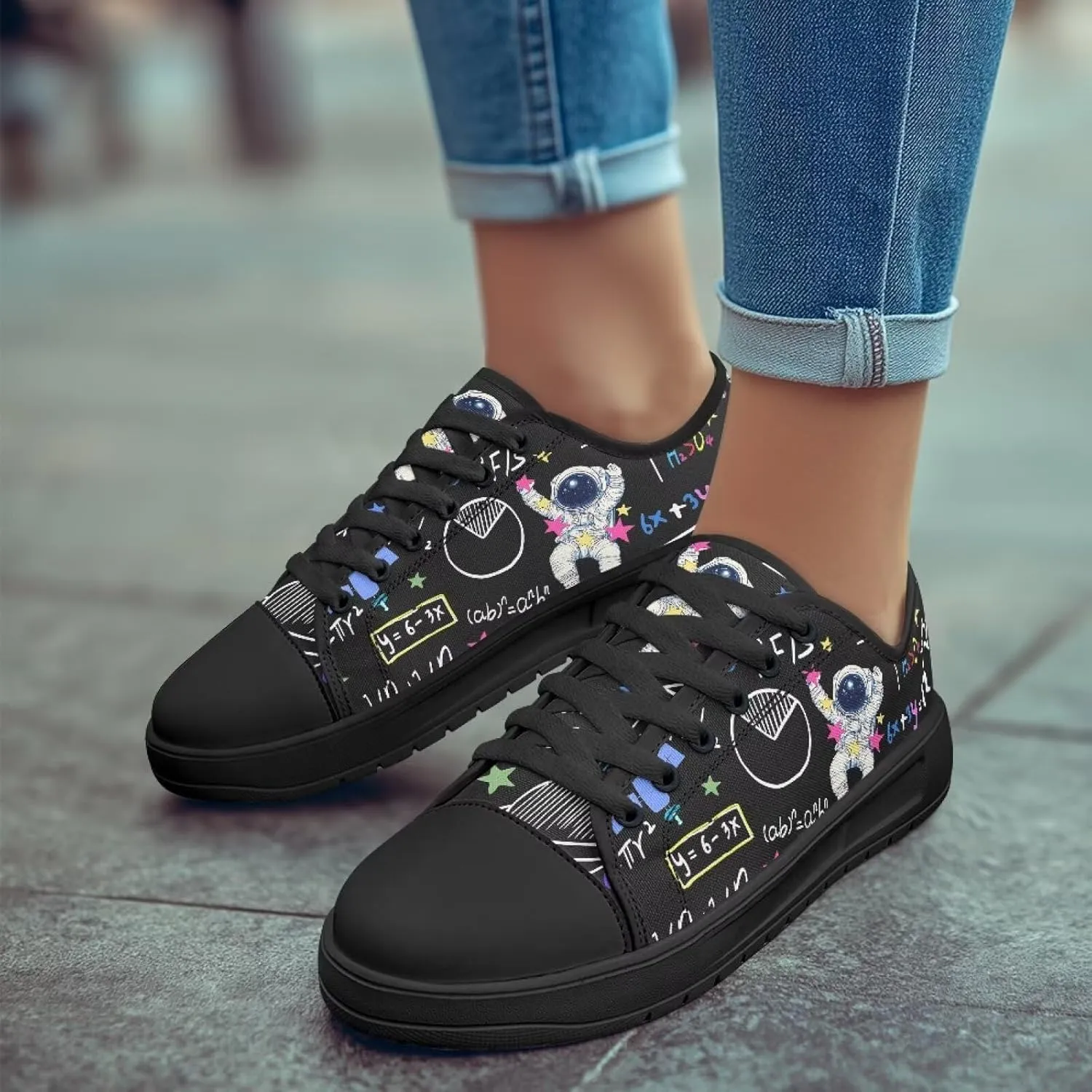 Womens Canvas Shoes 2025 Comfortable Summer Walking Sneakers Flexible EVA Non-Slip Outsole for Casual Outfits Size 6-13.5 Black Sole