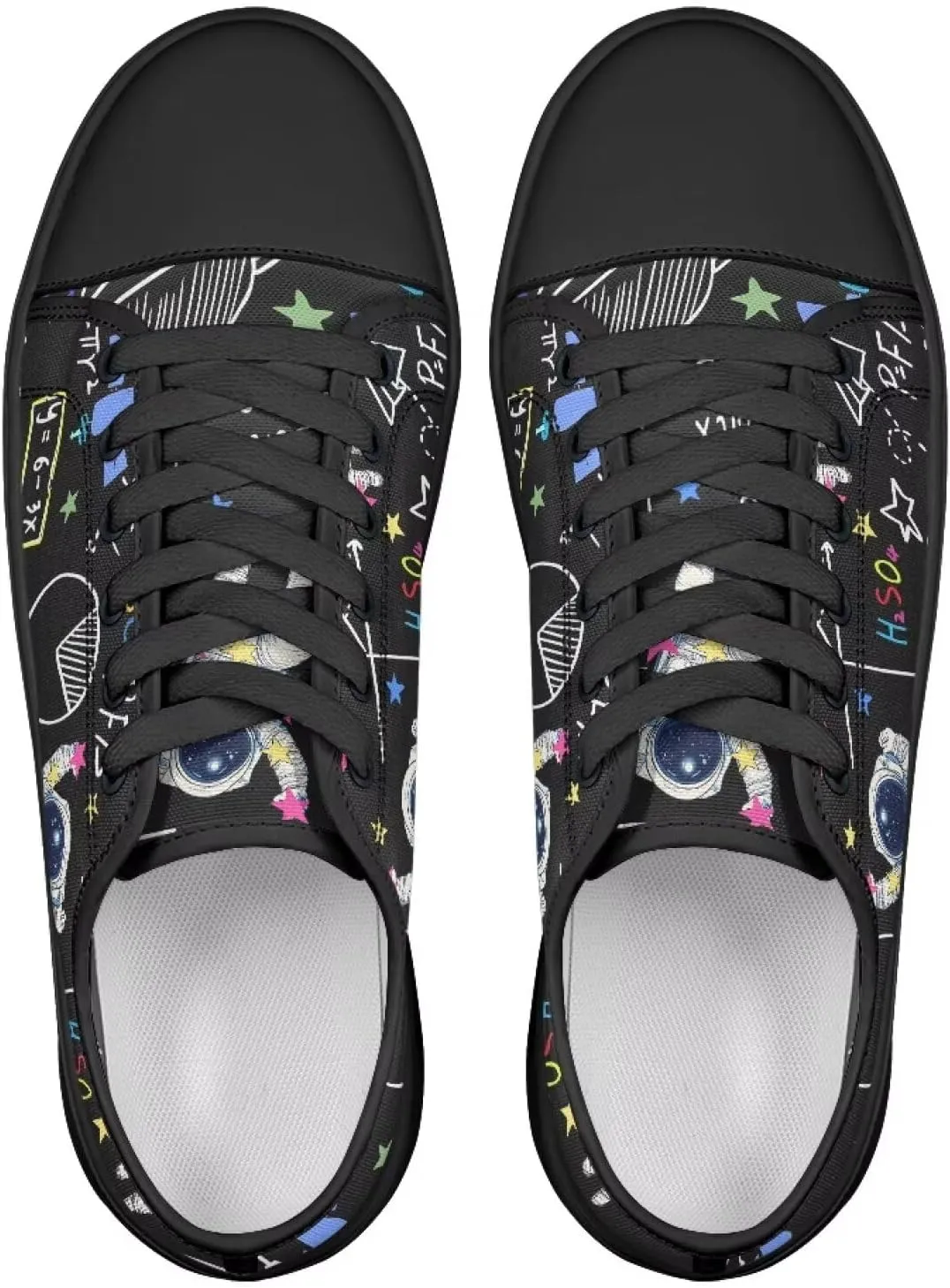 Womens Canvas Shoes 2025 Comfortable Summer Walking Sneakers Flexible EVA Non-Slip Outsole for Casual Outfits Size 6-13.5 Black Sole