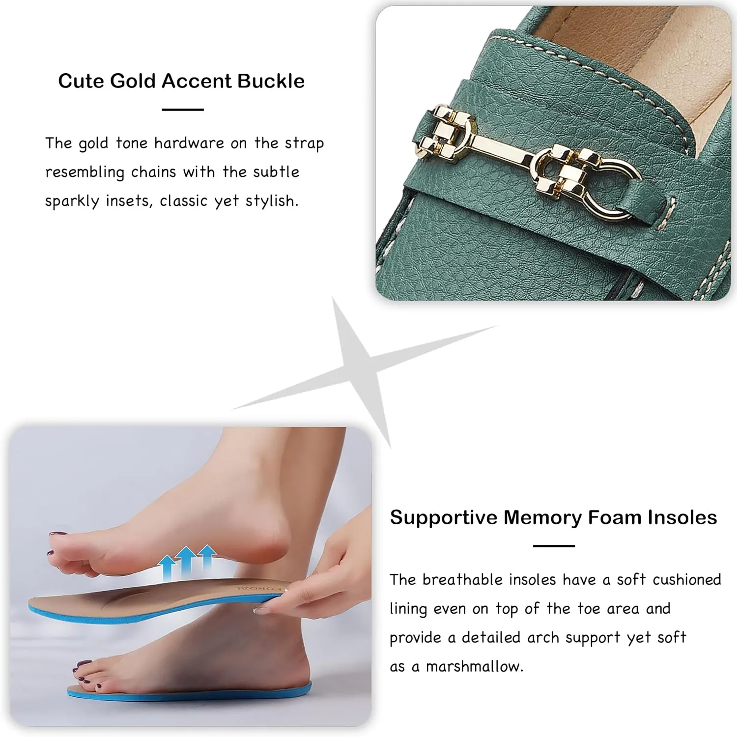 Women's Comfortable & Lightweight Leather Loafers Slip-Ons Driving Mocs Walking Shoes Cute Business Casual Dress Shoes Work Flats for Women