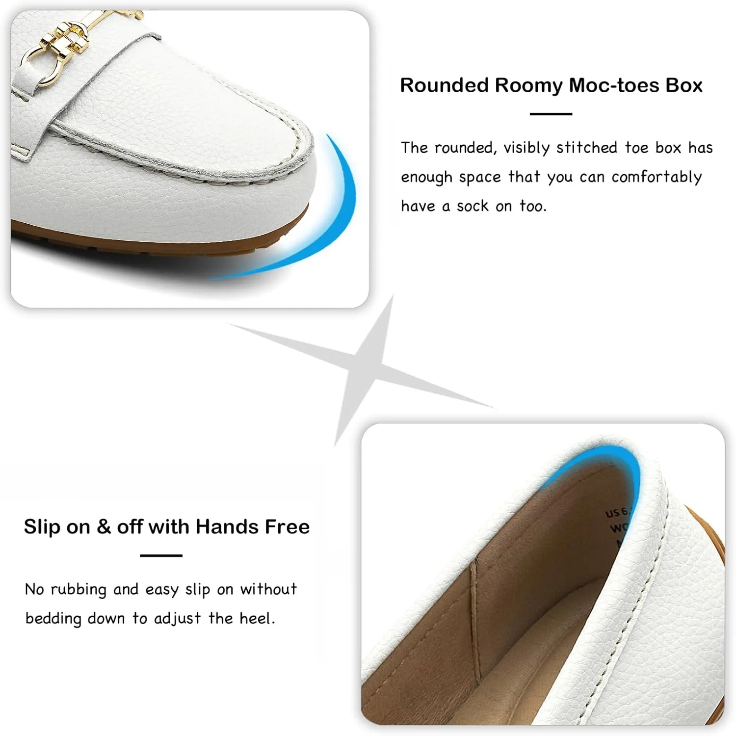 Women's Comfortable & Lightweight Leather Loafers Slip-Ons Driving Mocs Walking Shoes Cute Business Casual Dress Shoes Work Flats for Women
