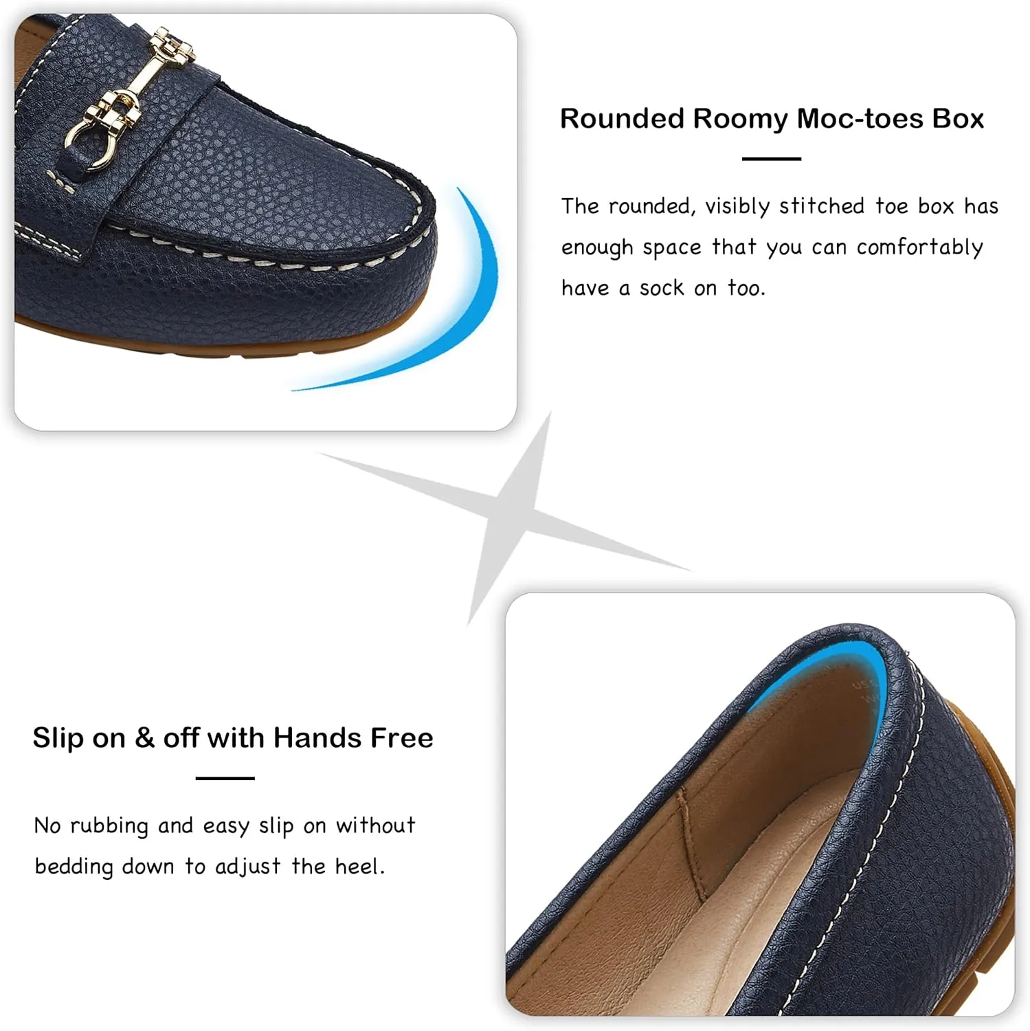 Women's Comfortable & Lightweight Leather Loafers Slip-Ons Driving Mocs Walking Shoes Cute Business Casual Dress Shoes Work Flats for Women