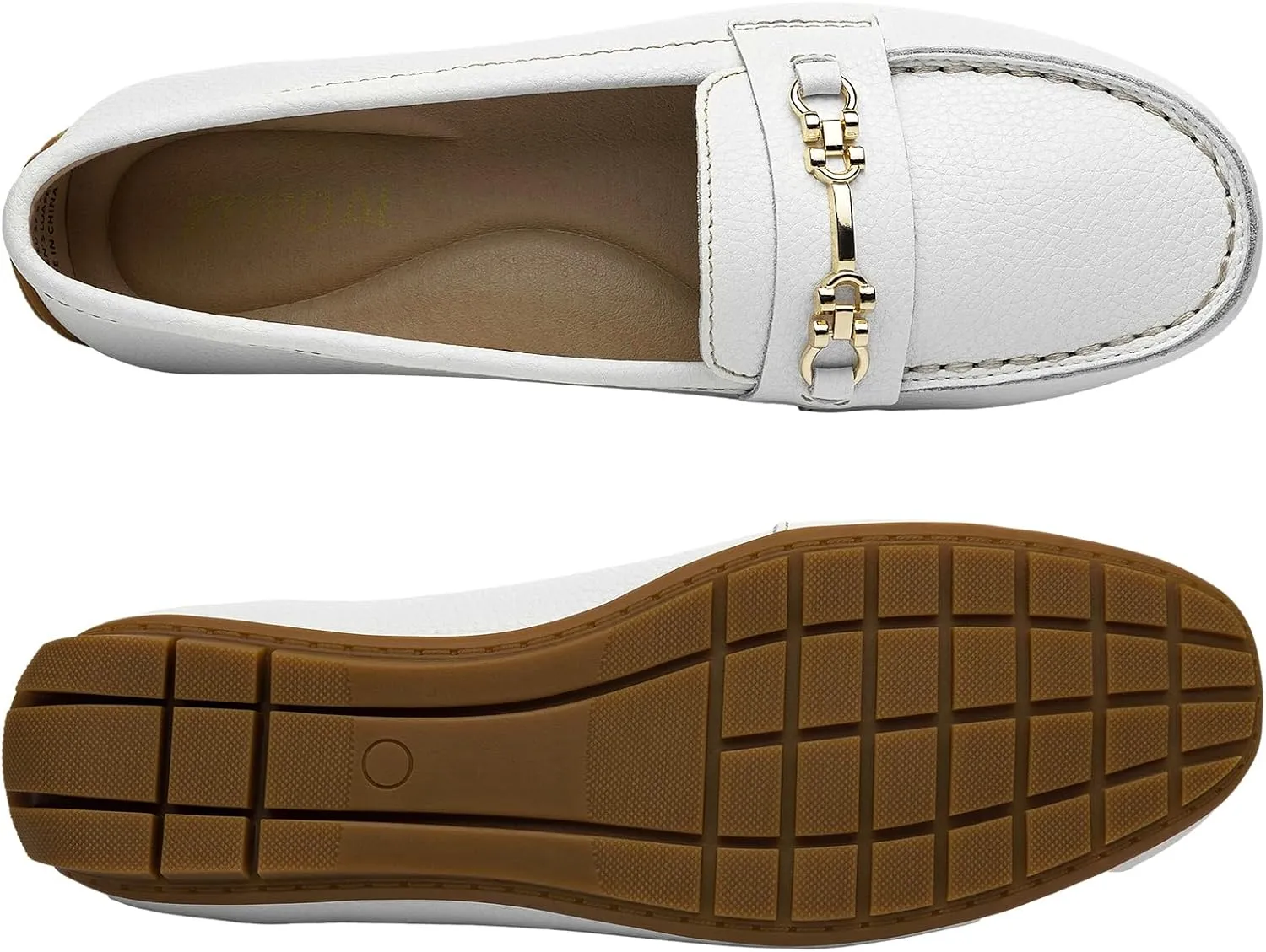 Women's Comfortable & Lightweight Leather Loafers Slip-Ons Driving Mocs Walking Shoes Cute Business Casual Dress Shoes Work Flats for Women