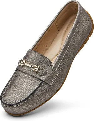 Women's Comfortable & Lightweight Leather Loafers Slip-Ons Driving Mocs Walking Shoes Cute Business Casual Dress Shoes Work Flats for Women