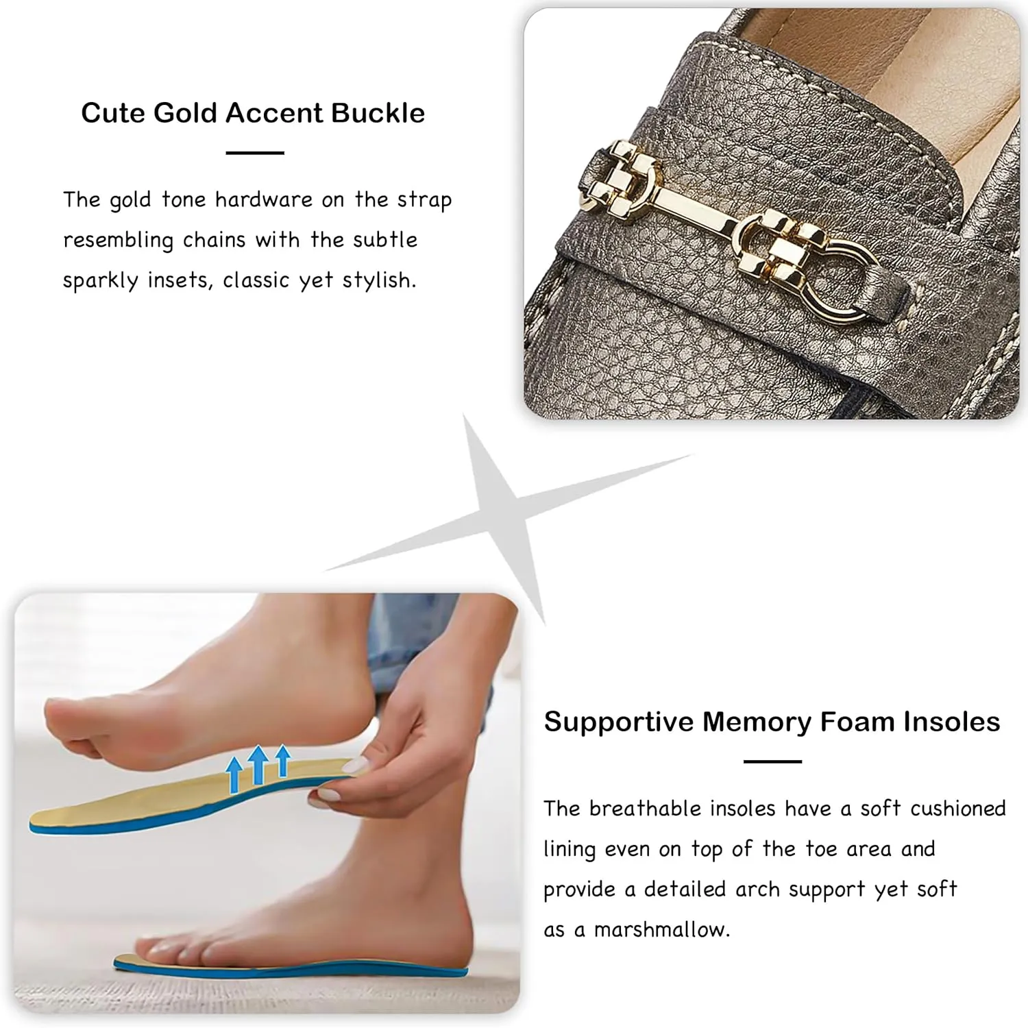 Women's Comfortable & Lightweight Leather Loafers Slip-Ons Driving Mocs Walking Shoes Cute Business Casual Dress Shoes Work Flats for Women