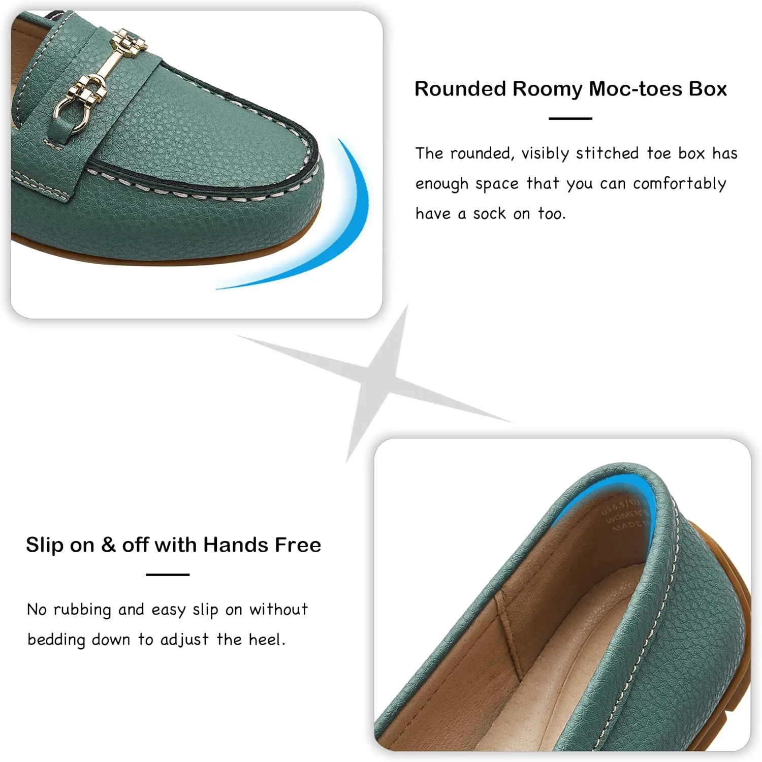 Women's Comfortable & Lightweight Leather Loafers Slip-Ons Driving Mocs Walking Shoes Cute Business Casual Dress Shoes Work Flats for Women