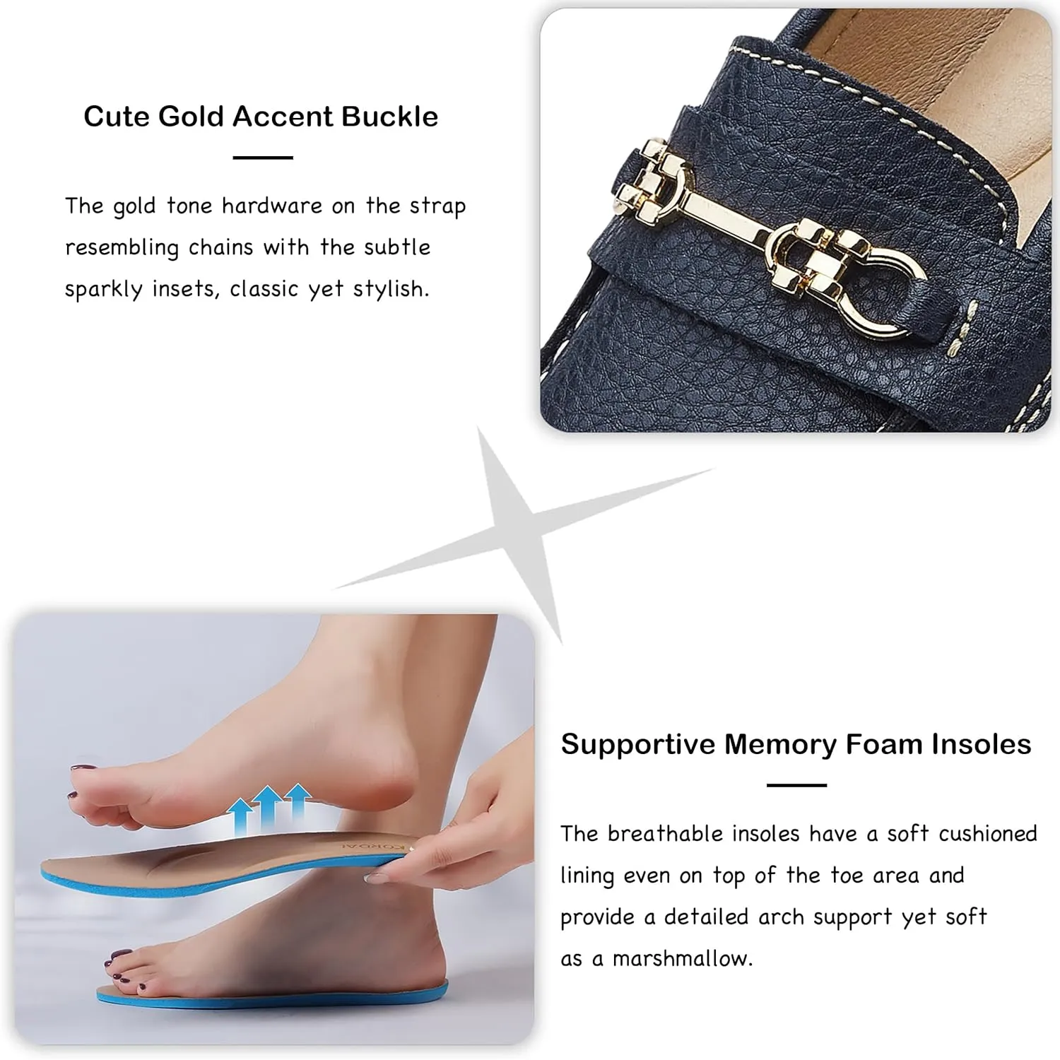 Women's Comfortable & Lightweight Leather Loafers Slip-Ons Driving Mocs Walking Shoes Cute Business Casual Dress Shoes Work Flats for Women