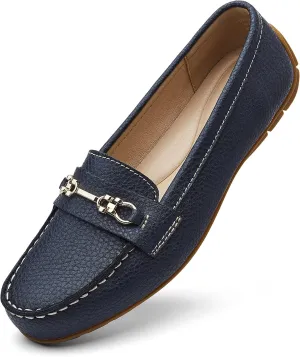 Women's Comfortable & Lightweight Leather Loafers Slip-Ons Driving Mocs Walking Shoes Cute Business Casual Dress Shoes Work Flats for Women
