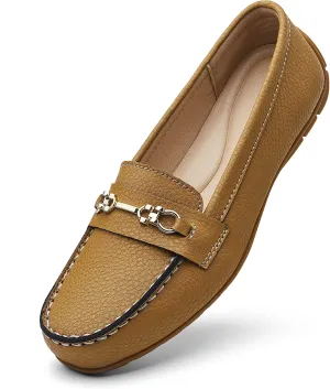 Women's Comfortable & Lightweight Leather Loafers Slip-Ons Driving Mocs Walking Shoes Cute Business Casual Dress Shoes Work Flats for Women