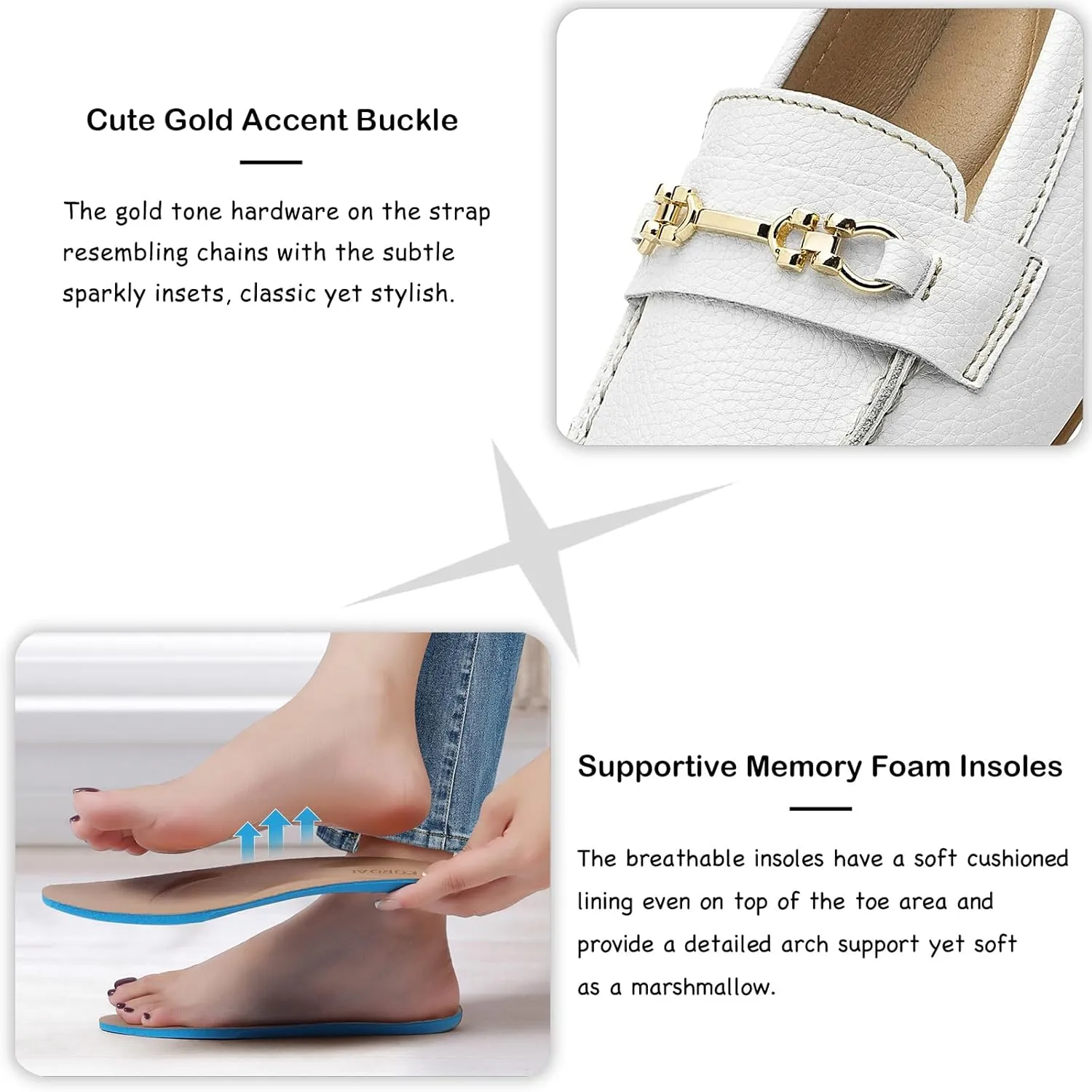 Women's Comfortable & Lightweight Leather Loafers Slip-Ons Driving Mocs Walking Shoes Cute Business Casual Dress Shoes Work Flats for Women