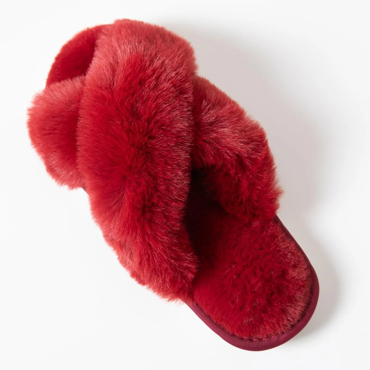 Women's Cross Band Fuzzy Slippers Fluffy Open Toe House Slippers