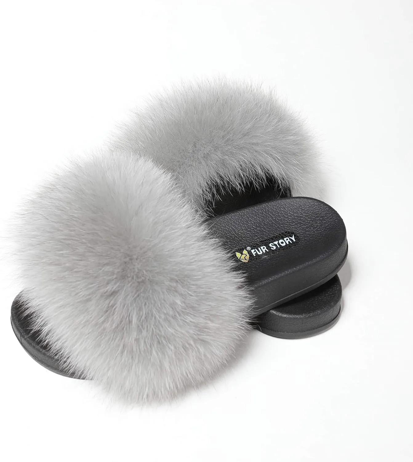 Women's Furry Slides Faux Fur Slides Fuzzy Slippers Fluffy Sandals Outdoor Indoor
