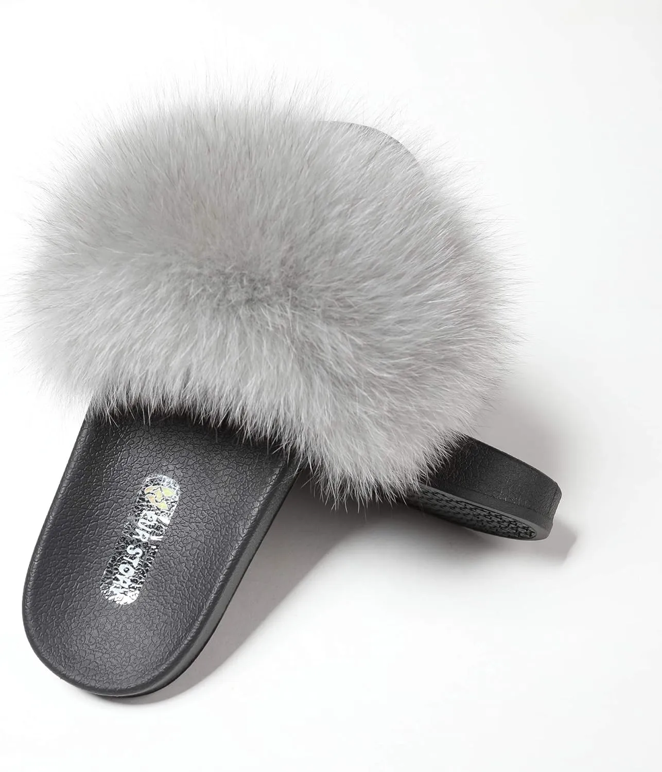 Women's Furry Slides Faux Fur Slides Fuzzy Slippers Fluffy Sandals Outdoor Indoor