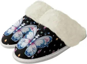 Women's Fuzzy Slippers Cozy Soft Indoor House Shoes with Anti-Skid Sole, Memory Foam Slippers Mens Slip On Shoes