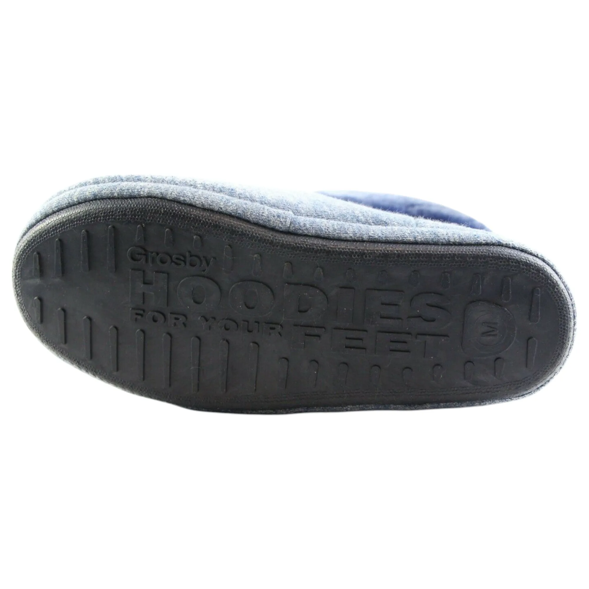 Womens Grosby Plush Fluffy Boot Slippers Navy