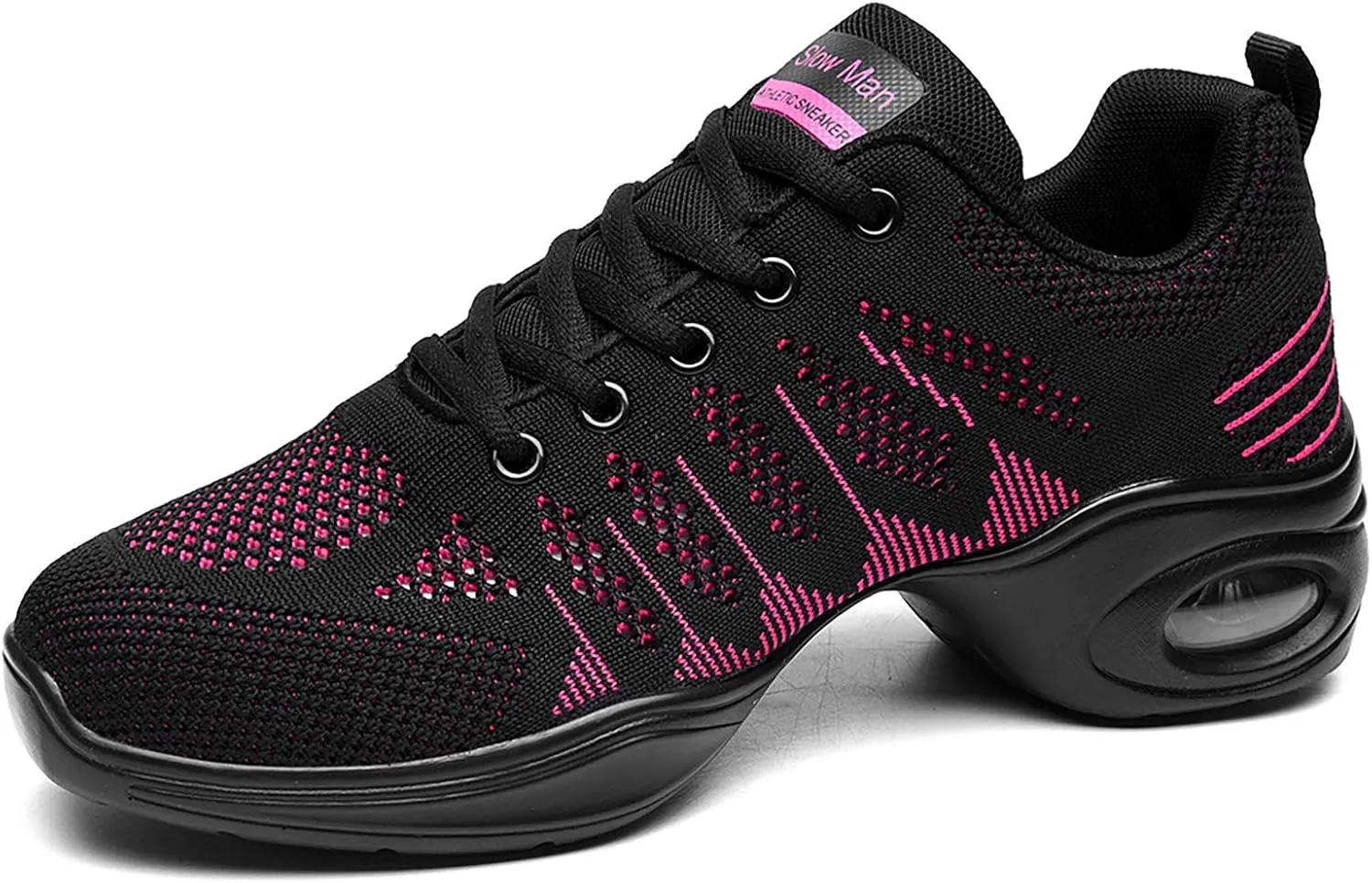 Women's Jazz Shoes Lace-up Sneakers - Breathable Air Cushion Lady Split Sole Athletic Walking Dance Shoes Platform