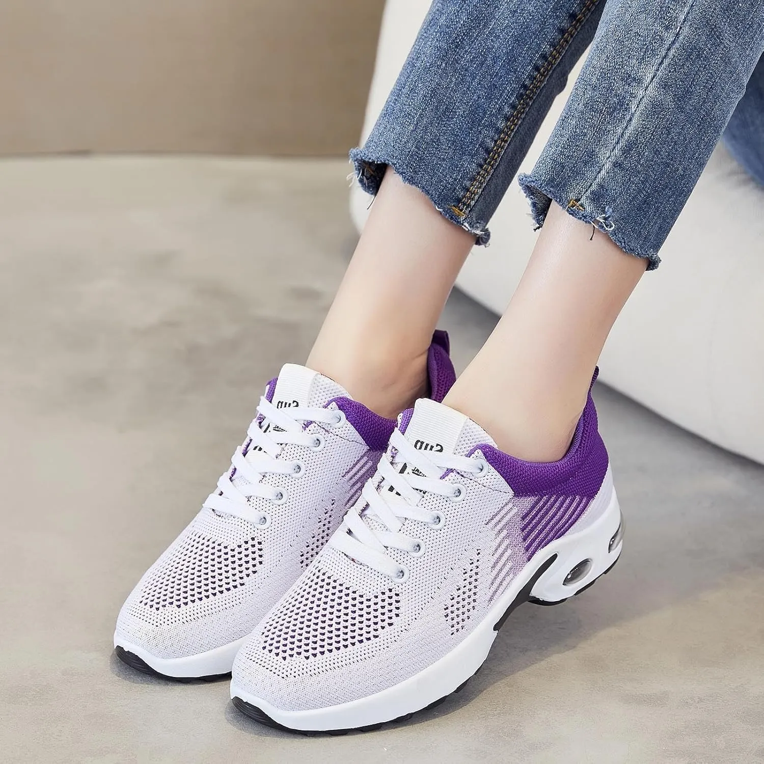 Women's Men'S Air Cushion Running Shoes Breathable Non-Slip Walking Shoes Walking Jogging Fitness Gym Fashion Sneakers Casual Comfortable Work Tennis Sport Athletic Trainers Workout Casual Sports
