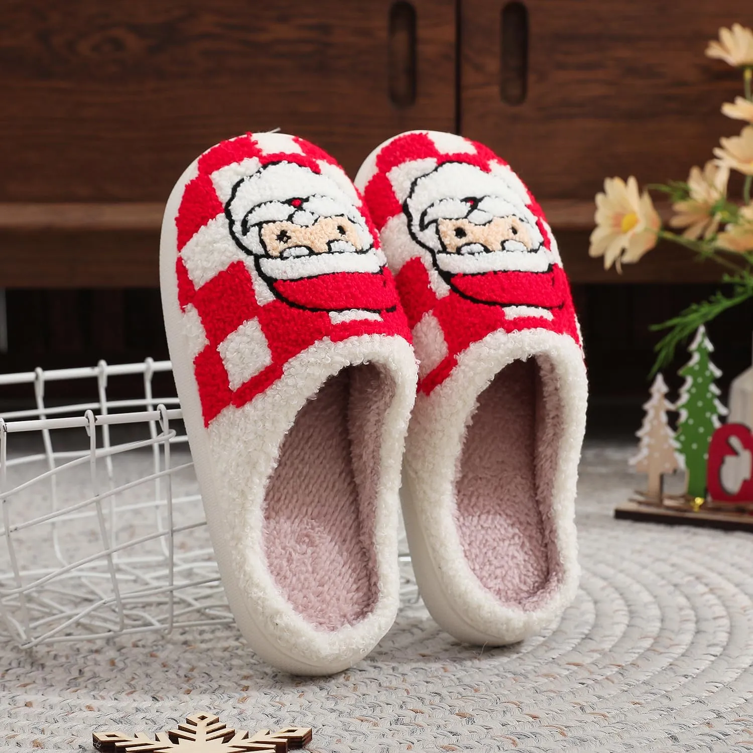 Women's Men's Fuzzy Memory Foam Slippers Fluffy Warm Comfort Light Weight Indoor Outdoor House Couple Shoes