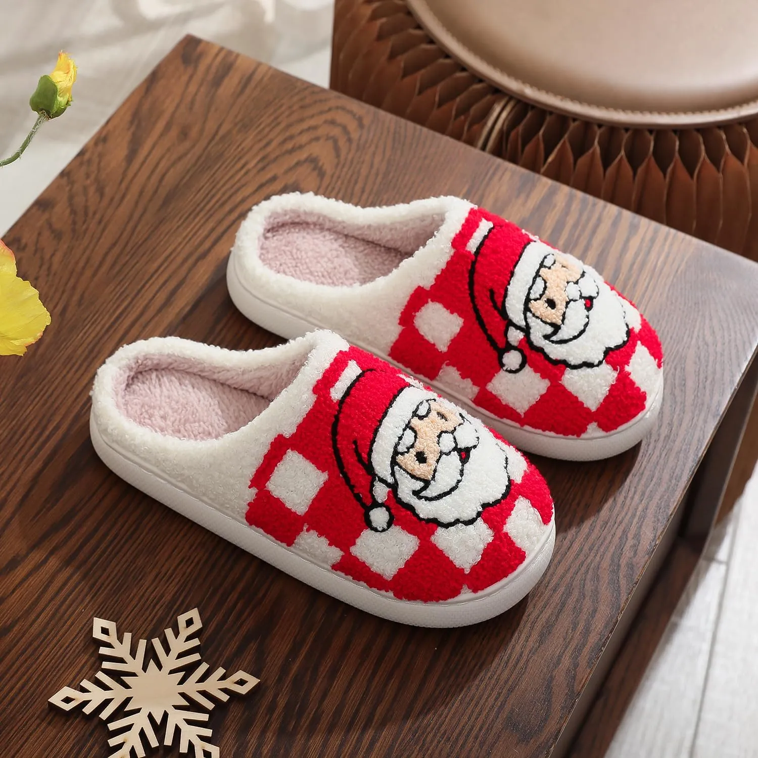 Women's Men's Fuzzy Memory Foam Slippers Fluffy Warm Comfort Light Weight Indoor Outdoor House Couple Shoes