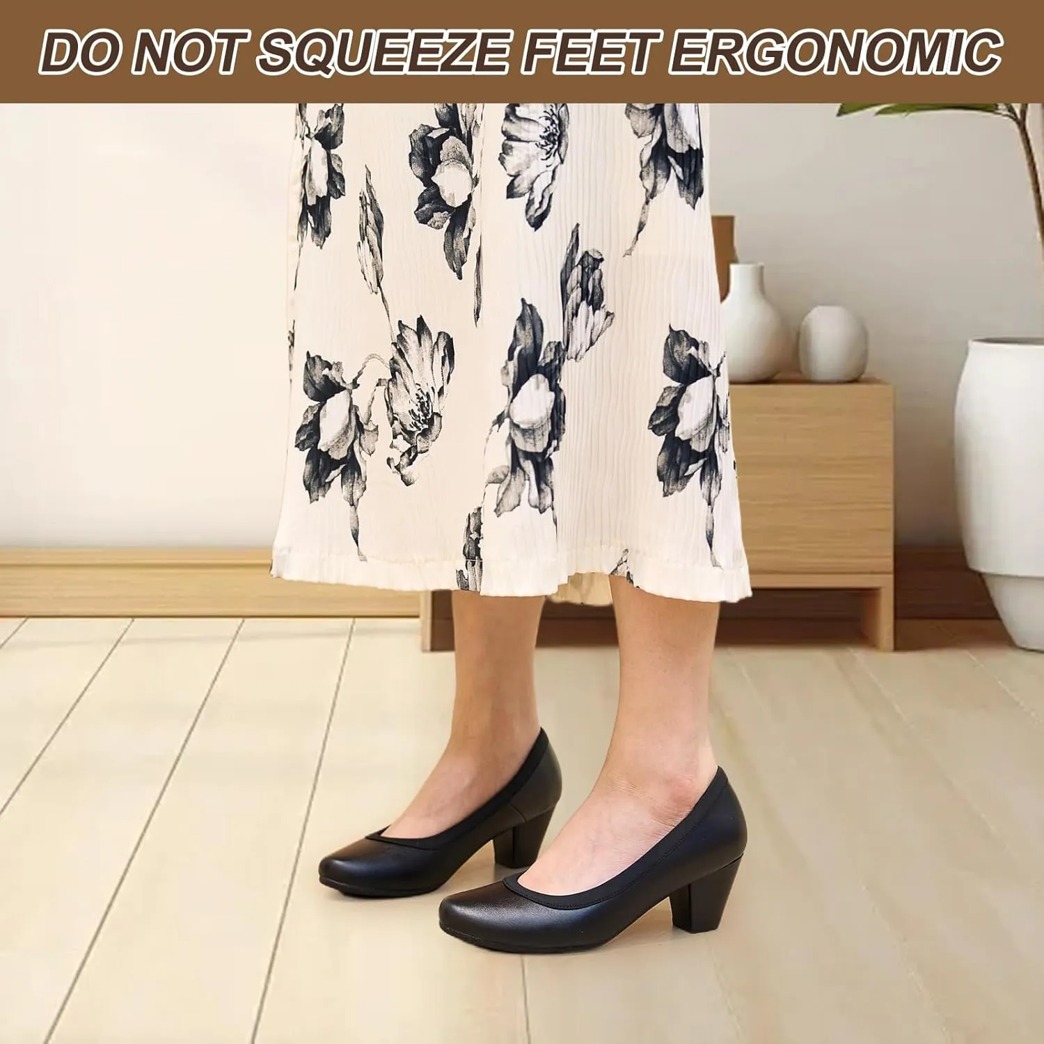 Women's Orthopedic Loafers Comfortable Low Heel Slip On Dress Shoes with Advanced Orthotic Support for All Day Comfort
