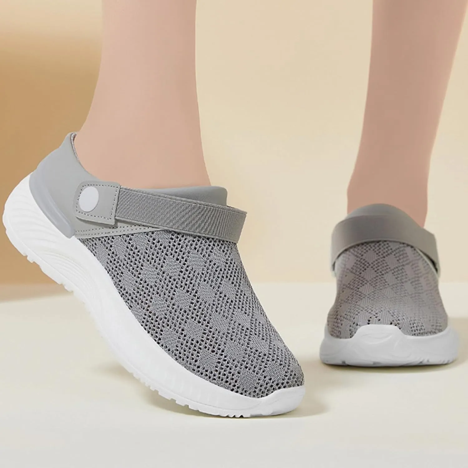 Women's Orthopedic Sandals Summer Breathable Mesh Hollow Out Walking Mules Casual Lightweight Closed Round Toe Slip On Outdoor Beach Shoes Fashion Quick Drying Water Shoes