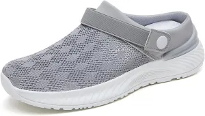 Women's Orthopedic Sandals Summer Breathable Mesh Hollow Out Walking Mules Casual Lightweight Closed Round Toe Slip On Outdoor Beach Shoes Fashion Quick Drying Water Shoes