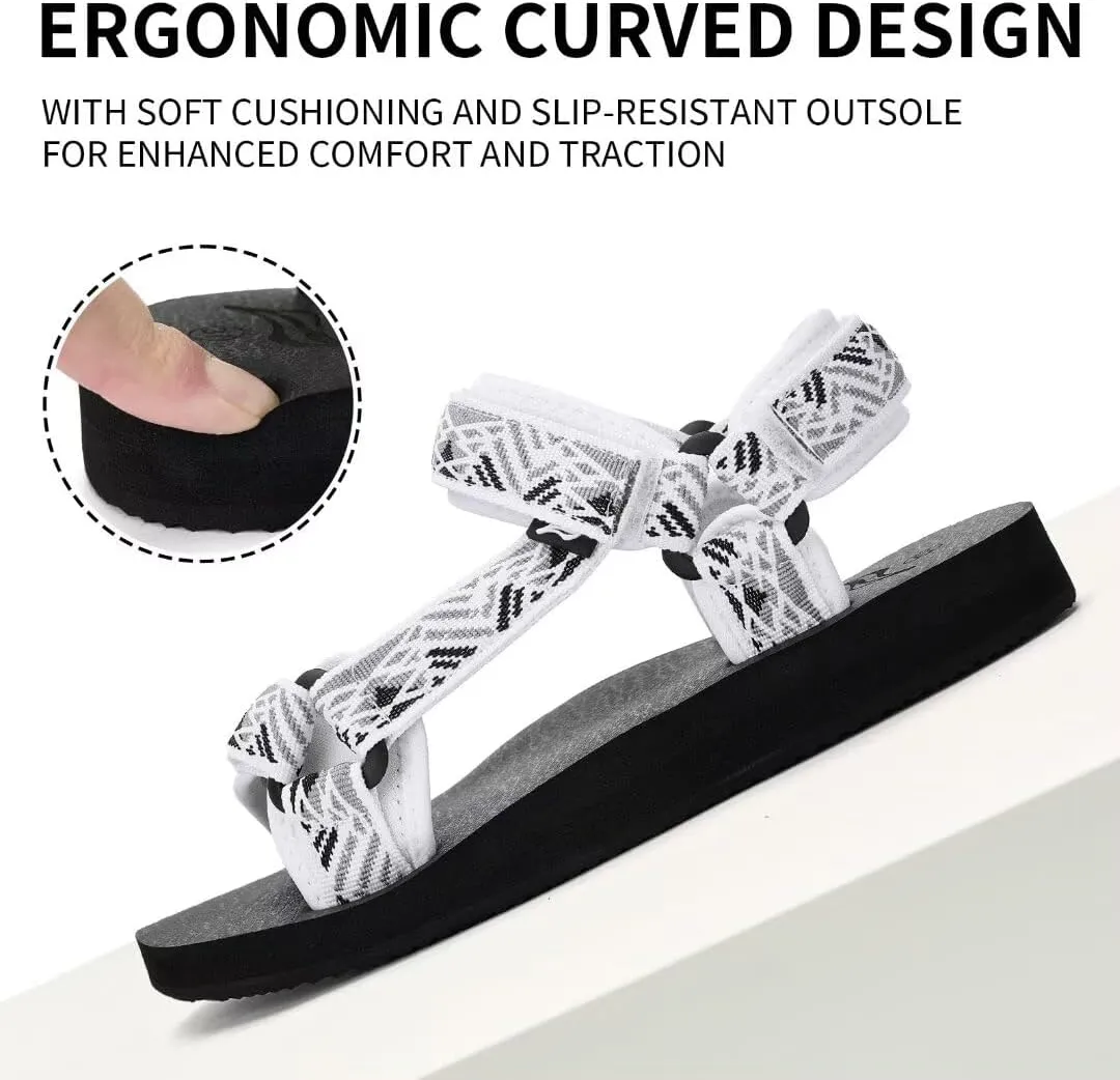 Women's Sandals Hiking Sport Sandals with Arch Support Yoga Mat Insole Comfortable Walking Water Sandals for Beach Travel Athletic