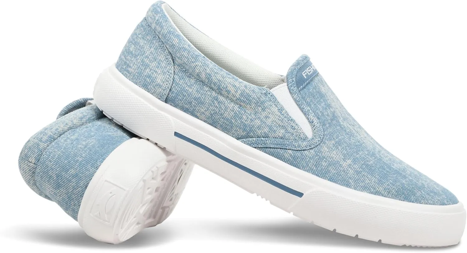Women's Sunwashed Slip-On Fishing Shoes | Water-Repellent, Pre-Shrunk Nylon/Cotton Blend | Arch Support, Padded Collar, & Sneaker Platform