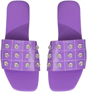 Women's Wide Width Flat Slide Sandals, Comfort Slip on Sandal Casual Summer Beach Shoes Slippers for Vacation