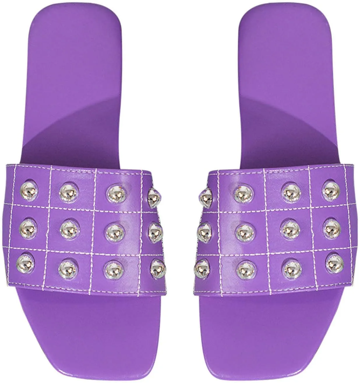 Women's Wide Width Flat Slide Sandals, Comfort Slip on Sandal Casual Summer Beach Shoes Slippers for Vacation