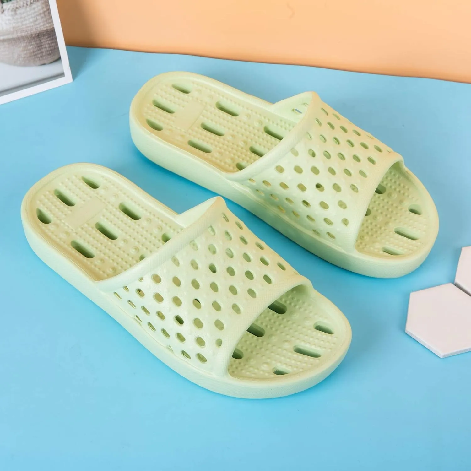 WOTTE Shower Sandals Women Quick Drying Bath Slippers Non Slip Dorm Shoes