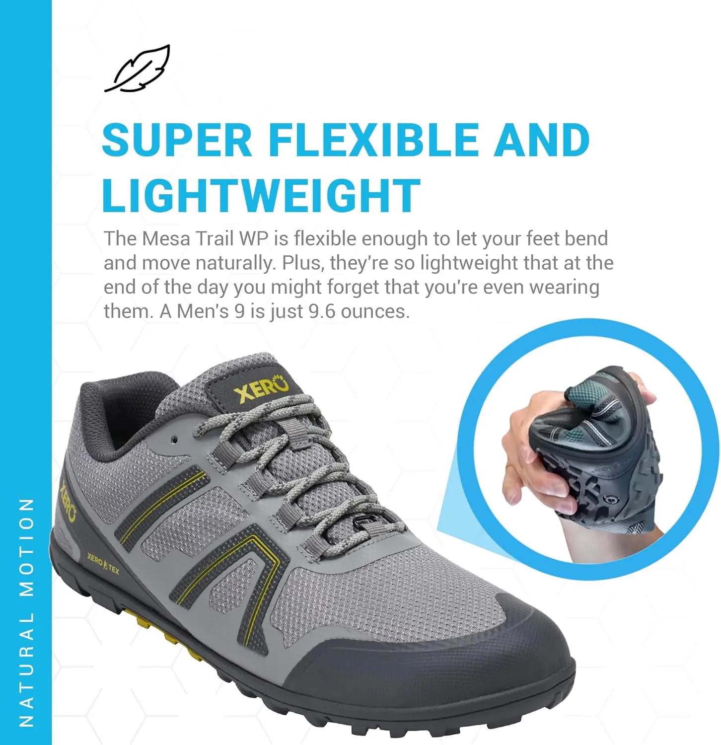Xero Shoes Men's Mesa Trail Waterproof Barefoot Trail Run Shoe