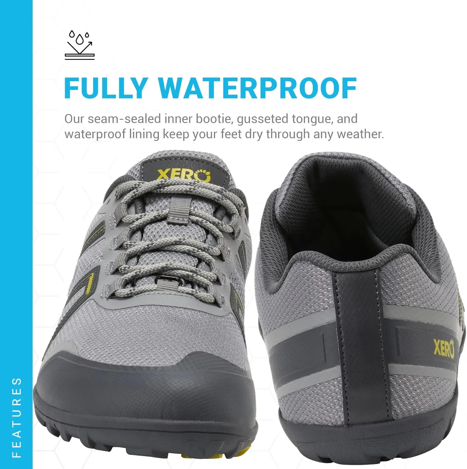 Xero Shoes Men's Mesa Trail Waterproof Barefoot Trail Run Shoe