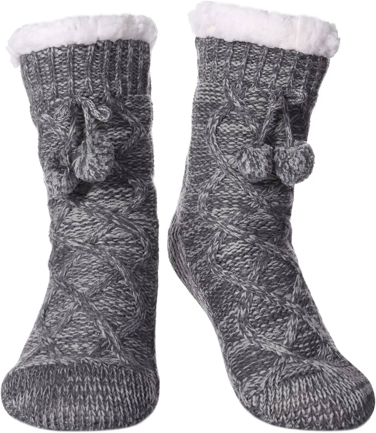 Yebing Womens Non Slip Slipper Socks Winter Warm Soft Cozy Fuzzy Fleece-lined Grippers Home Socks