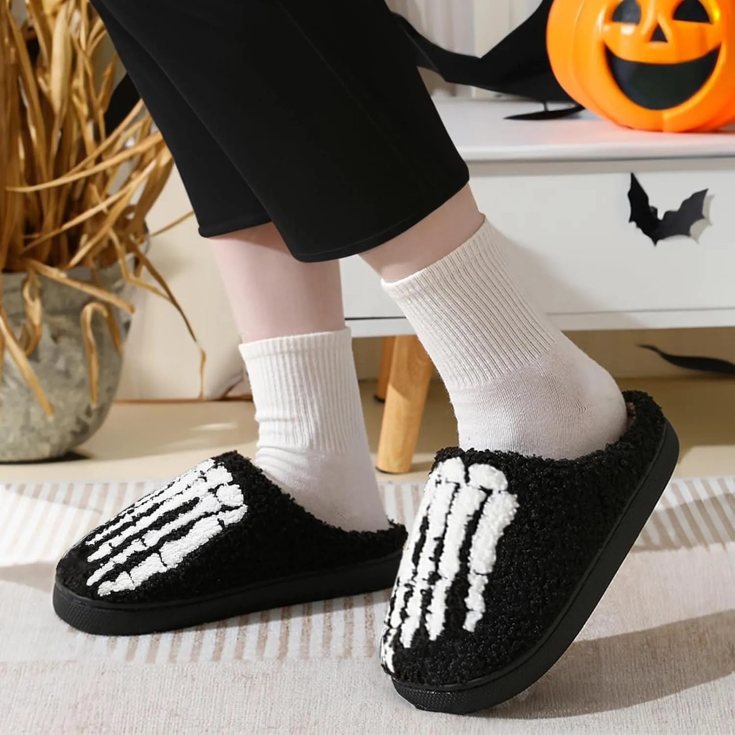 YJEUS Women's House Slippers - Fluffy Plush Memory Foam Indoor Slippers for Ladies