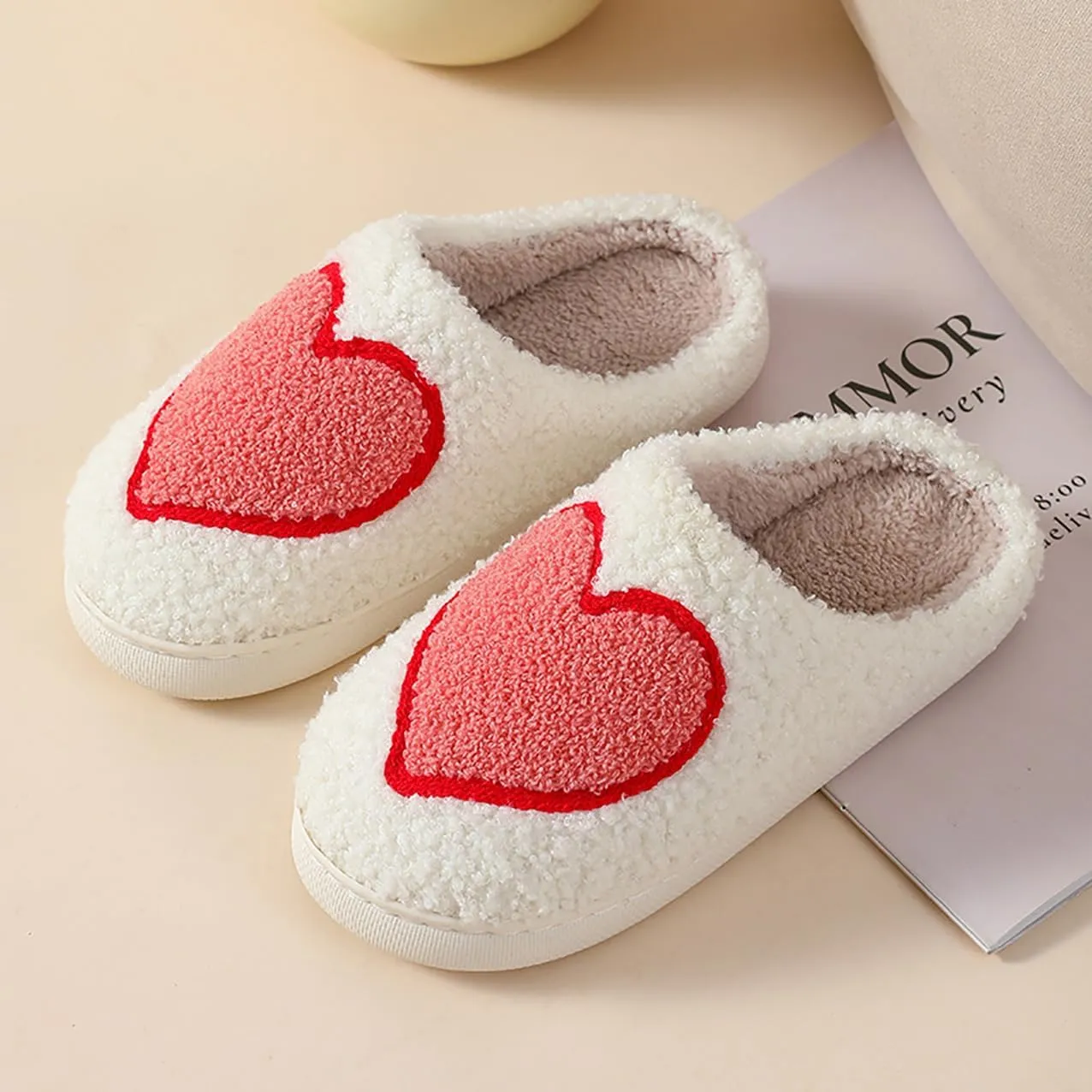 YJEUS Women's House Slippers - Fluffy Plush Memory Foam Indoor Slippers for Ladies