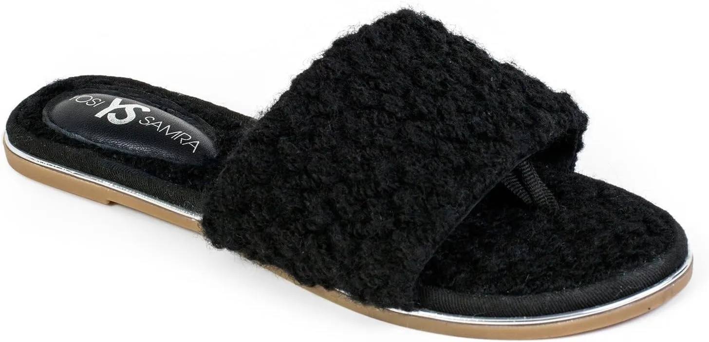 Yosi Samra Womens Rose Faux Shearling Slipper