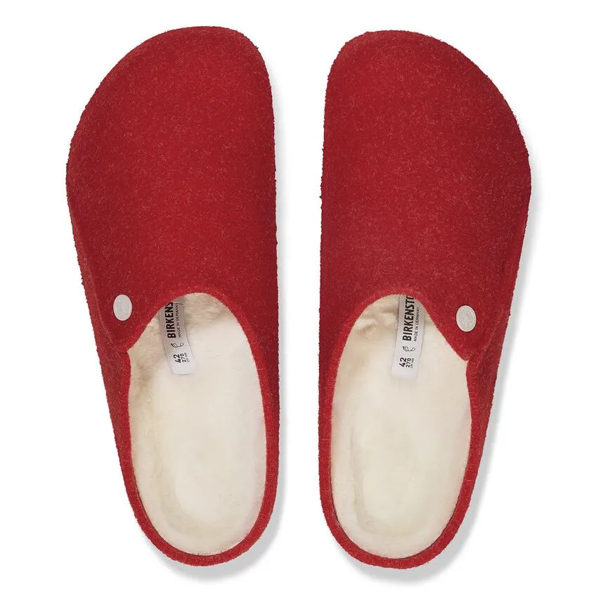 Zermatt Shearling Wool Felt Clog - Active Red/Natural