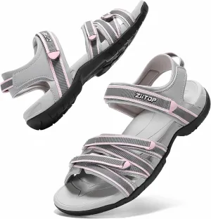 ziitop Womens Hiking Sandals Open Toe Sport Walking Sandal Straps with Arch Support Beach Vacation Casual Camping