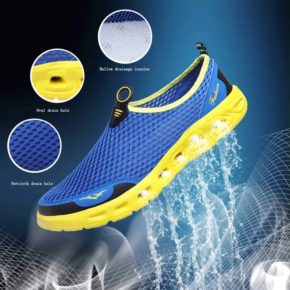 ZXWFOBEY Men-Women LoaferFlats Breathable Mesh Shoes Sailing Up Beach Water Shoes Quick Drying Aqua Trainers Casual Shoes